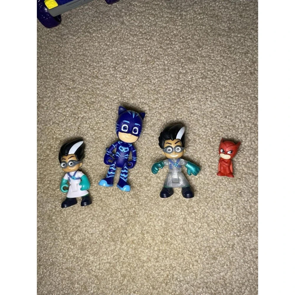 PJ Masks Toy Vehicle & Figure Lot Catboy Gekko Owlette Romeo Night Ninja Bus